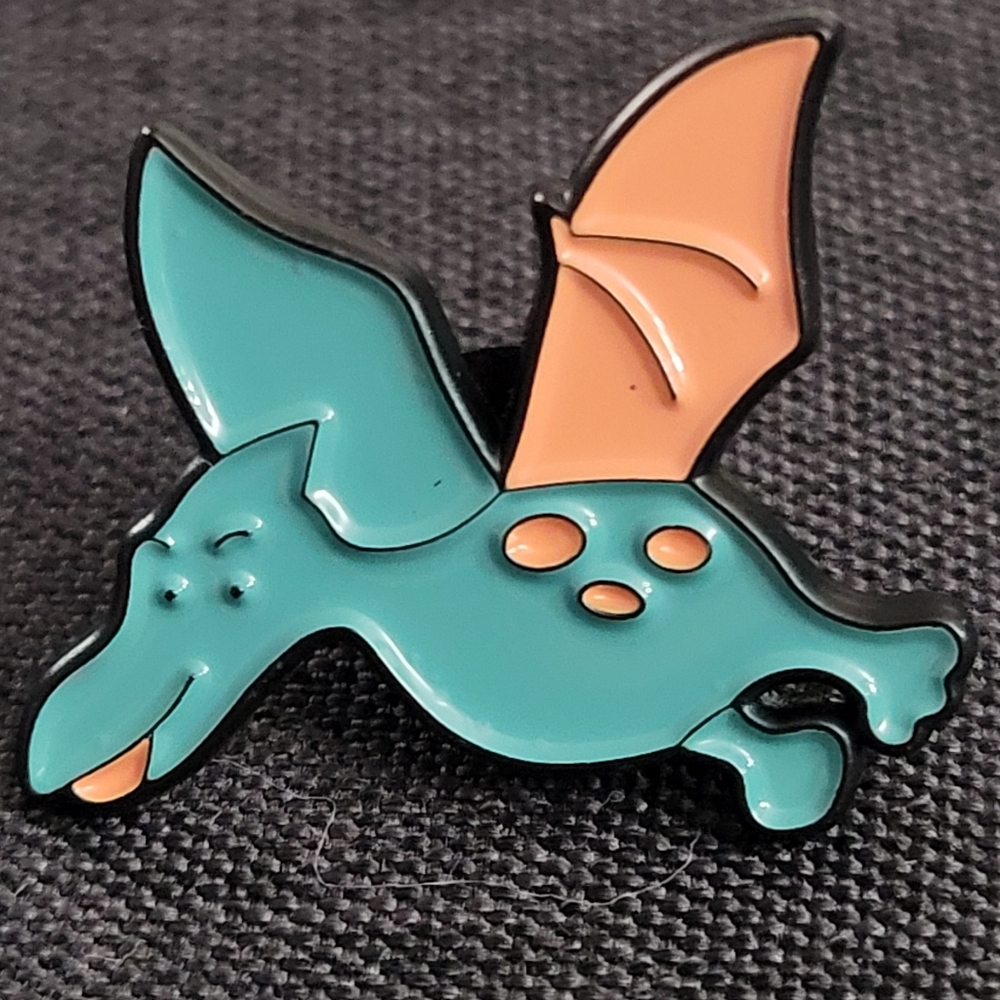 Pterodactyl Blue Flying Dino Enamel Pin